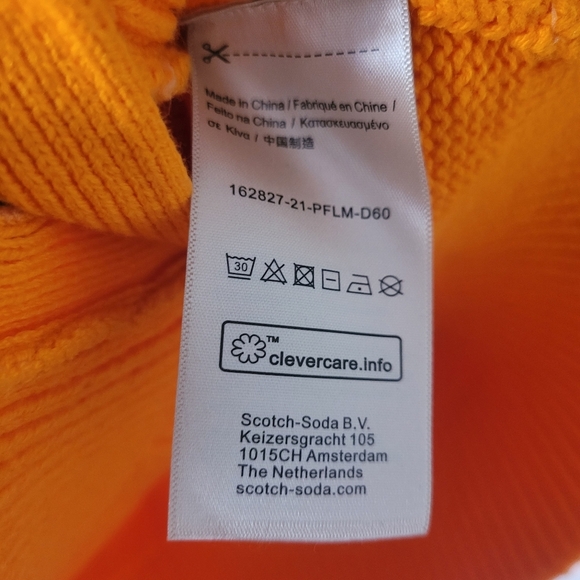 Scotch & Soda Orange Buttton Long Sleeve Cardigan Bright Orange Small - Picture 12 of 13